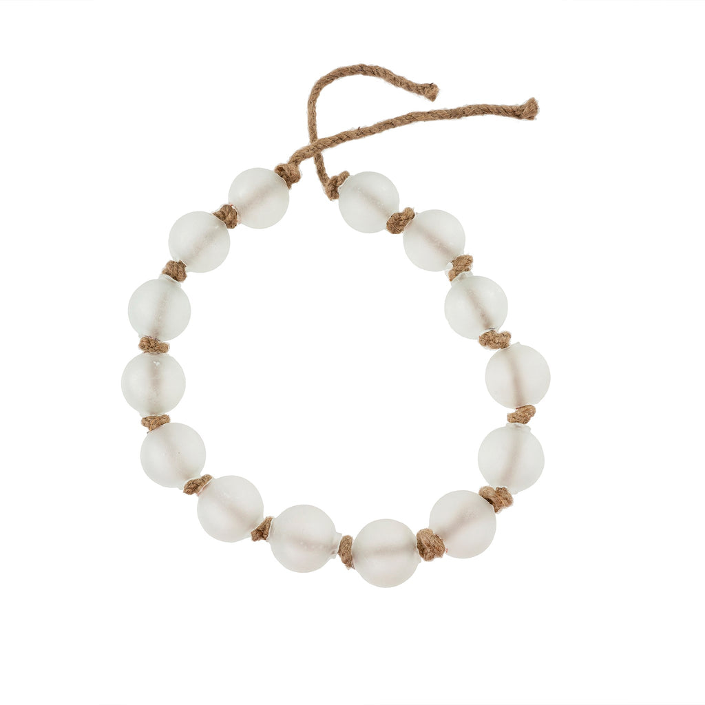 Glass Beach Beads-White