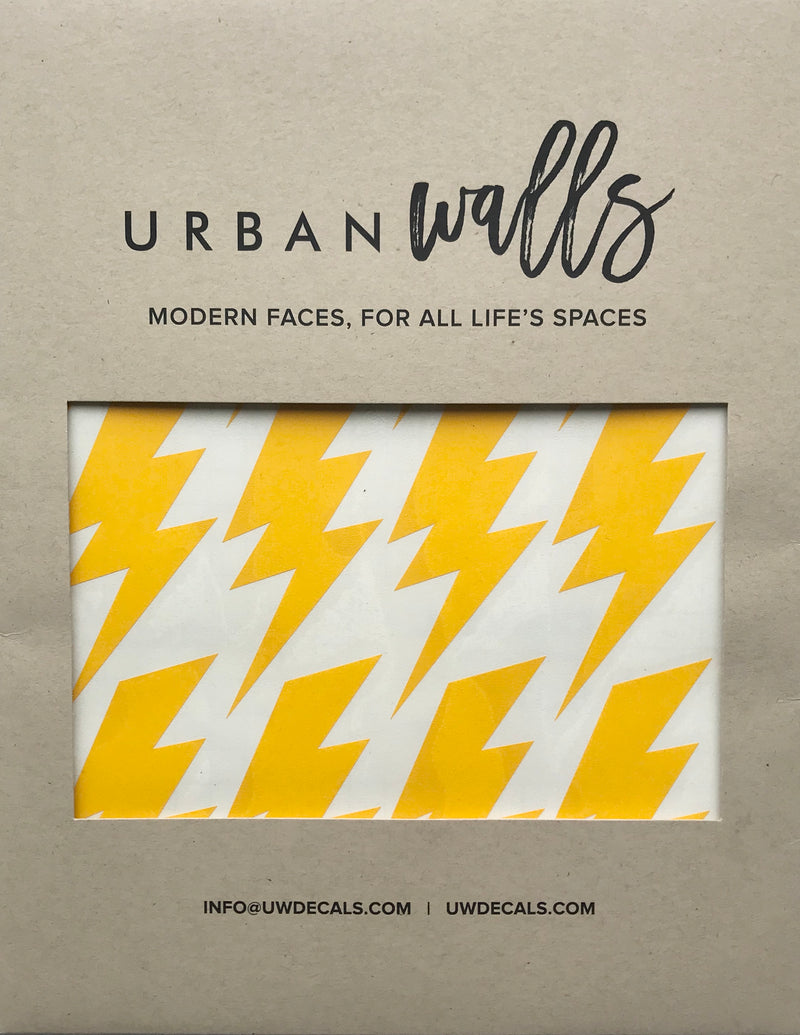 Urban Walls - Yellow Lightning Bolts - Wall Decal