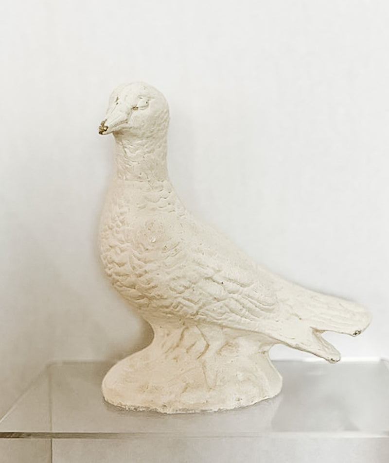 Cast aluminum bird - Distressed white