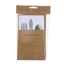 Paper Place Setting Silverware Holders "Thankful For"